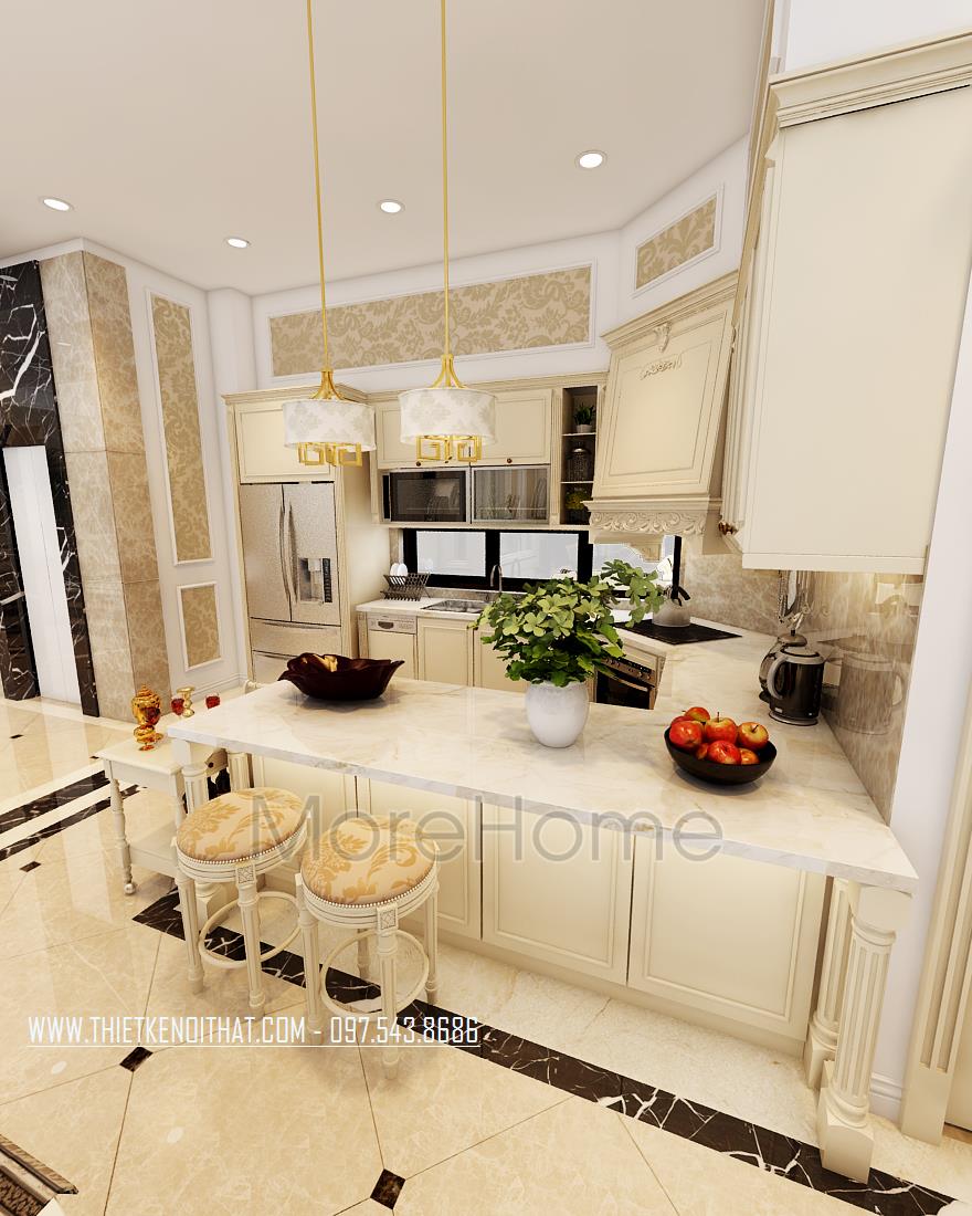 Tủ bếp tân cổ điển – sang trọng và cuốn hút Tủ bếp tân cổ điển – sang trọng và cuốn hút!