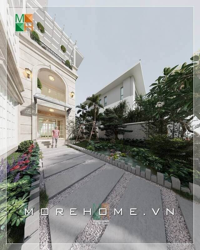 Vẻ đẹp của ngôi biệt thự được thể hiện ở mọi góc nhìn đều thấy được sự tinh tế trong từng chi tiết từ sân vườn đến tận phần mái cho thấy tâm huyết của các kiến trúc sư.